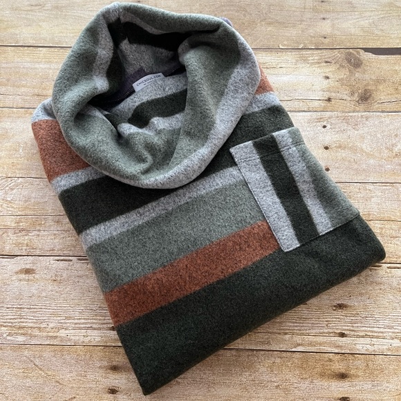 Chic Soul Time To Bolt Sweater Top Striped Multi-Color Cowl Neck NWOT Size 2X - Picture 8 of 11